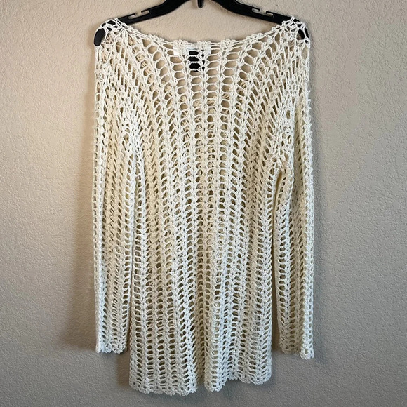 Urban Mango Womens 100% Cotton Floral Knit Sweater Size Large - Picture 2 of 5